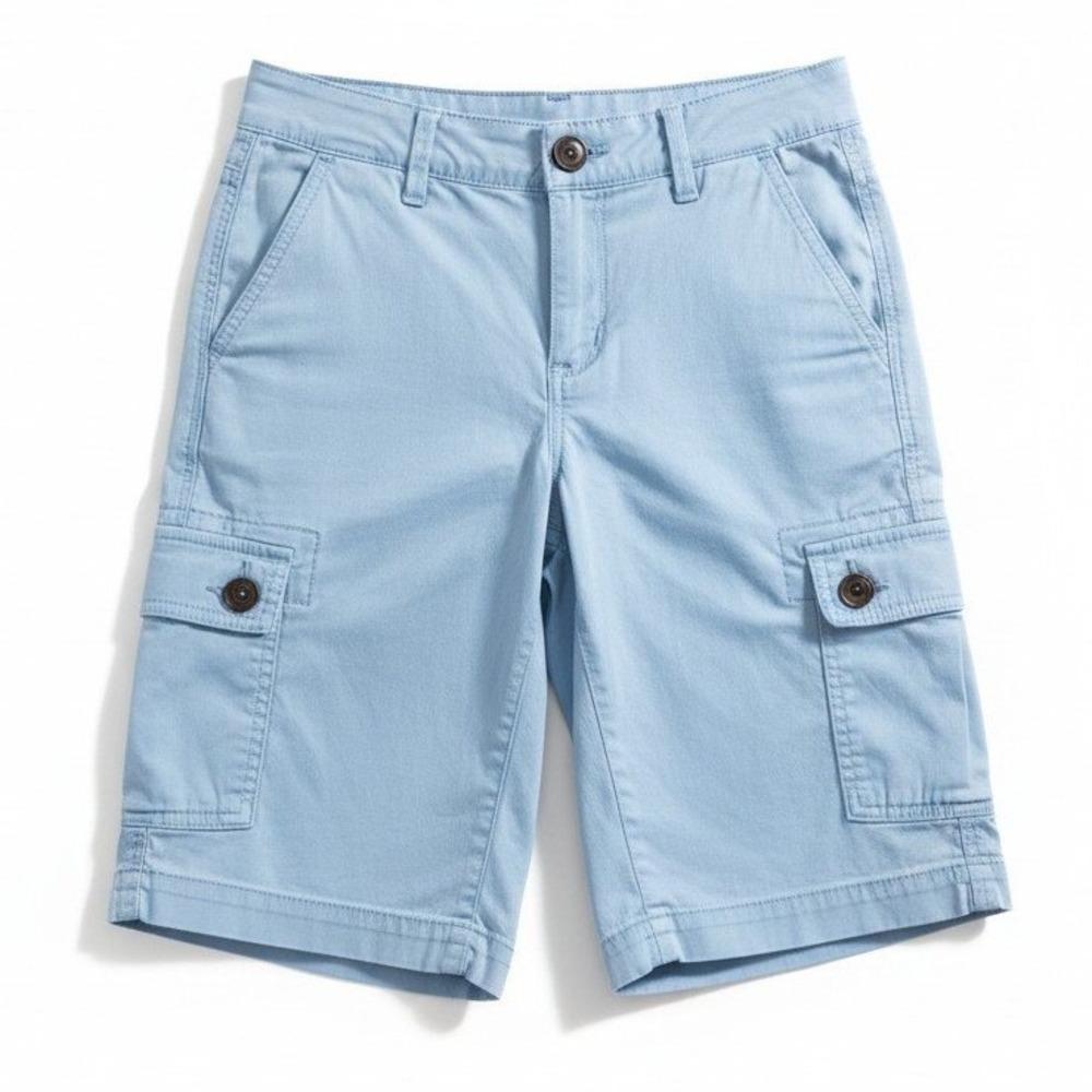 Bamboo Traders Light Blue Cargo Capri Pants, Woman's Size 8, Cropped Drawstring